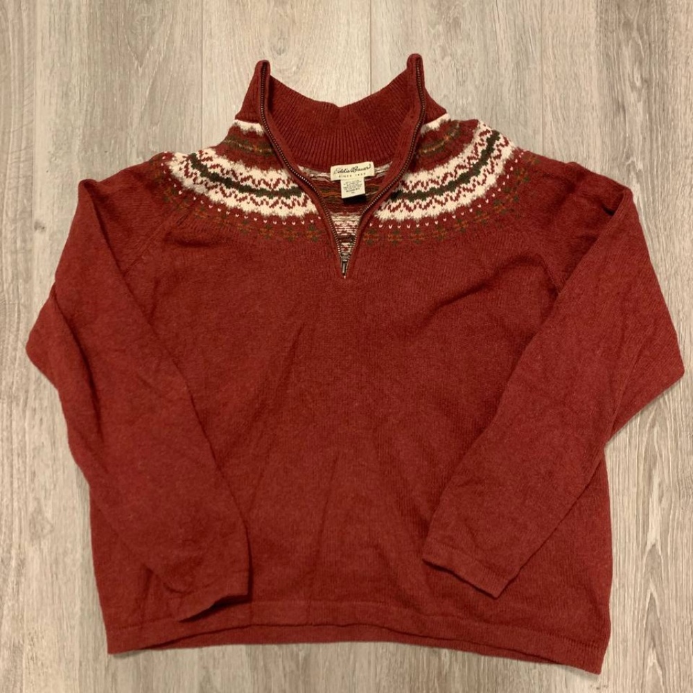 Vintage Eddie Bauer Christmas Red Sweater (Made in Australia) Size XL